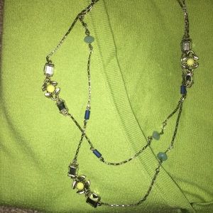 Long blue/green necklace